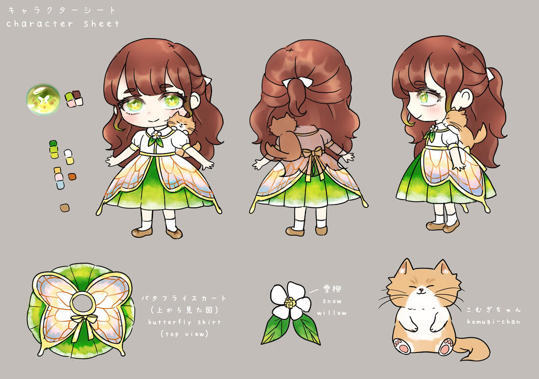 Konagi-chan ref sheet (yanaginagi's official mascot)