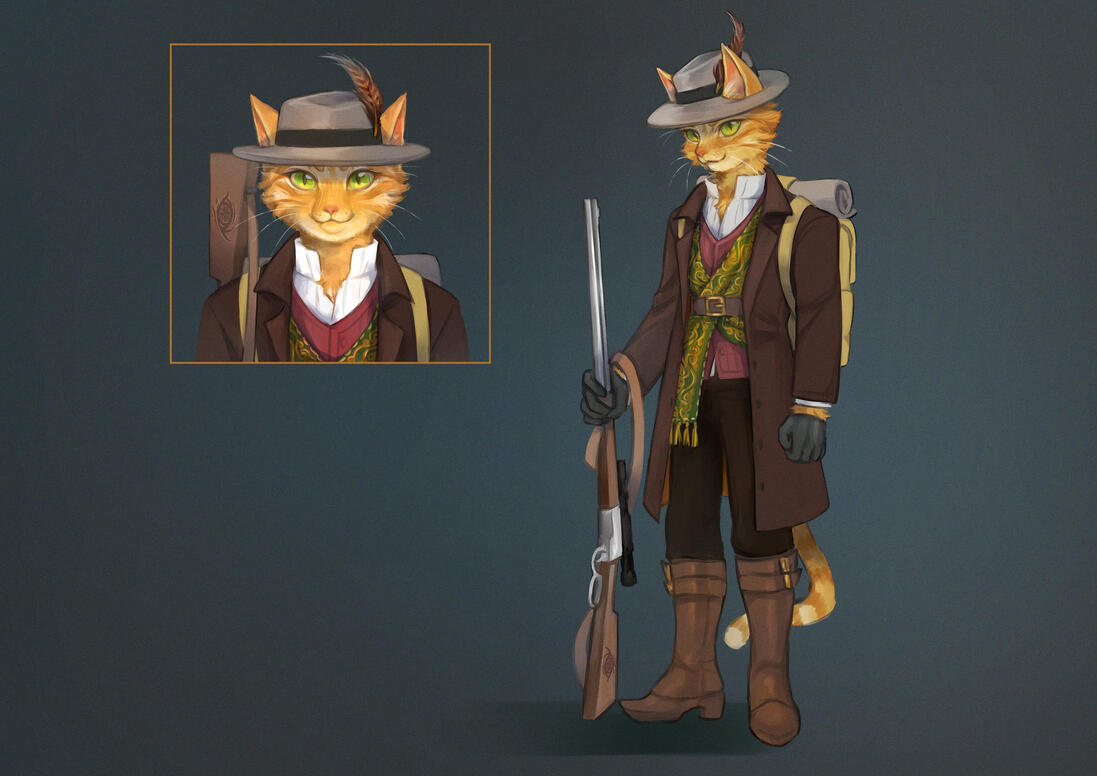 DND Tabaxi ref sheet (commissioned)